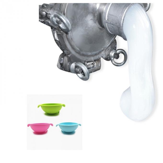 2.5% Food Grade Liquild Silicone Rubber Feeding Suction Bowl With Spoon 0